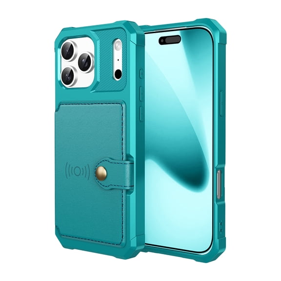 Kryonix For iPhone 17 Pro Max Case Wallet With Card Holder (4-5 Cards), Military Grade Drop Shockproof, Heavy Duty Rugged Women Men Phone Case For iPhone 17 Pro Max Green