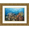 thumbnail image 1 of Shimlock, Jones 24x17 Gold Ornate Wood Framed with Double Matting Museum Art Print Titled - Indonesia, Papua, Raja Ampat Fish around coral, 1 of 4
