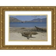 thumbnail image 1 of Shimlock, Jones 32x23 Gold Ornate Wood Framed with Double Matting Museum Art Print Titled - Komodo dragons on beach, Komodo NP, Indonesia, 1 of 4