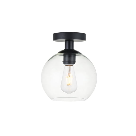 Shimmer 1 Light Flush Mount in Black and Clear