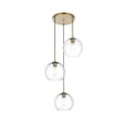thumbnail image 1 of Shimmer 3 Light Pendant in Satin Gold and Clear, 1 of 7