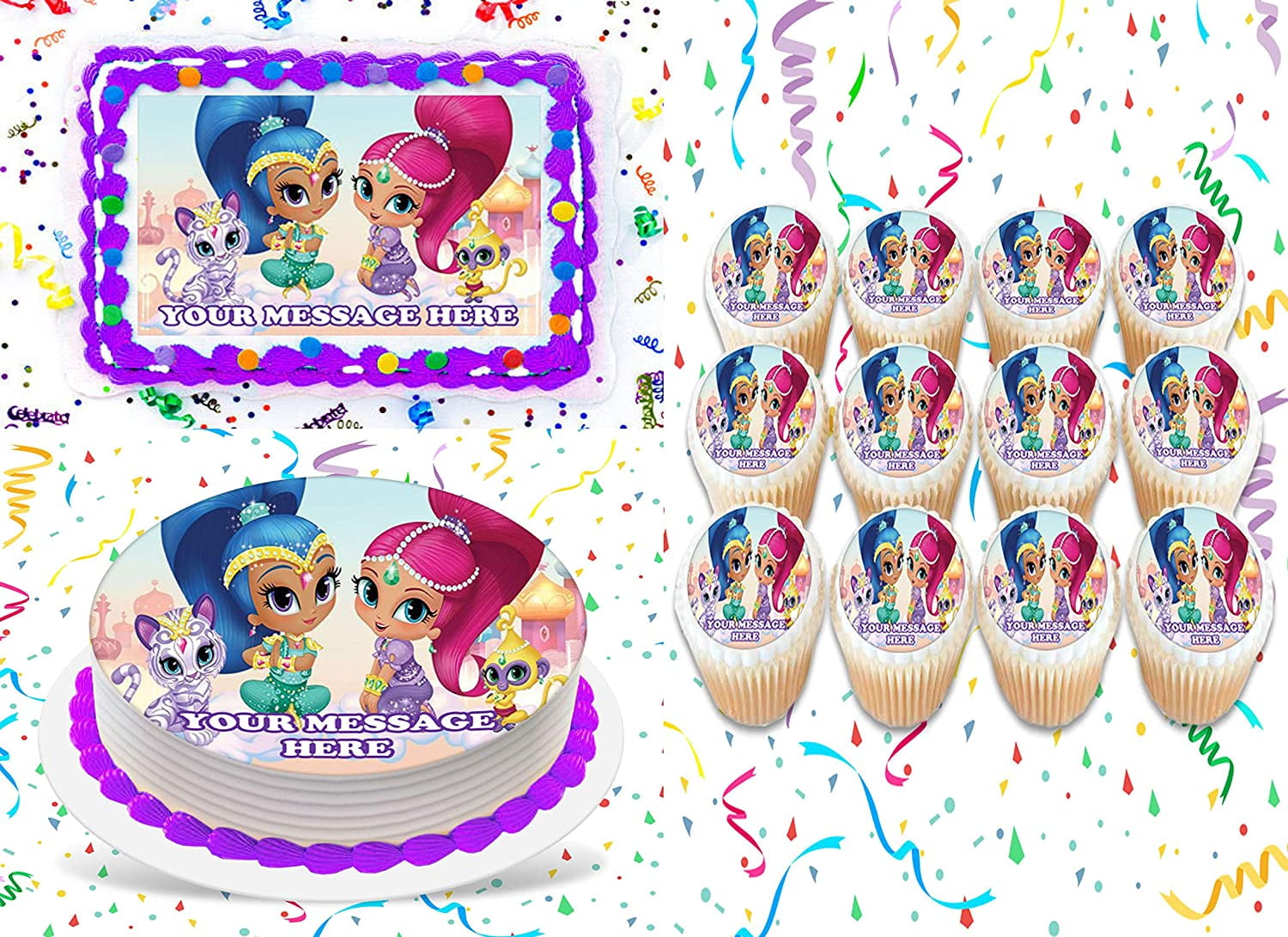 Shimmer And Shine Cake Topper Edible Image Cupcakes Frosting Sugar ...