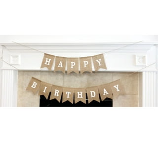 Burlap Happy Birthday Banner Assembled Birthday Party Decorations
