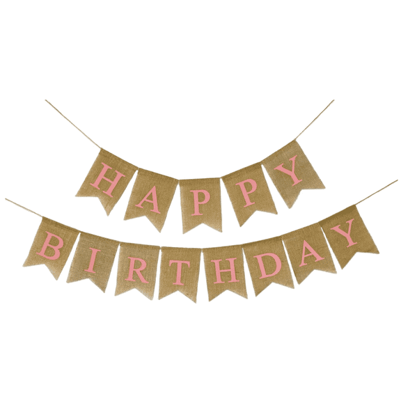 Shimmer Anna Shine Happy Birthday Banner for Birthday Party Decorations (Pink)