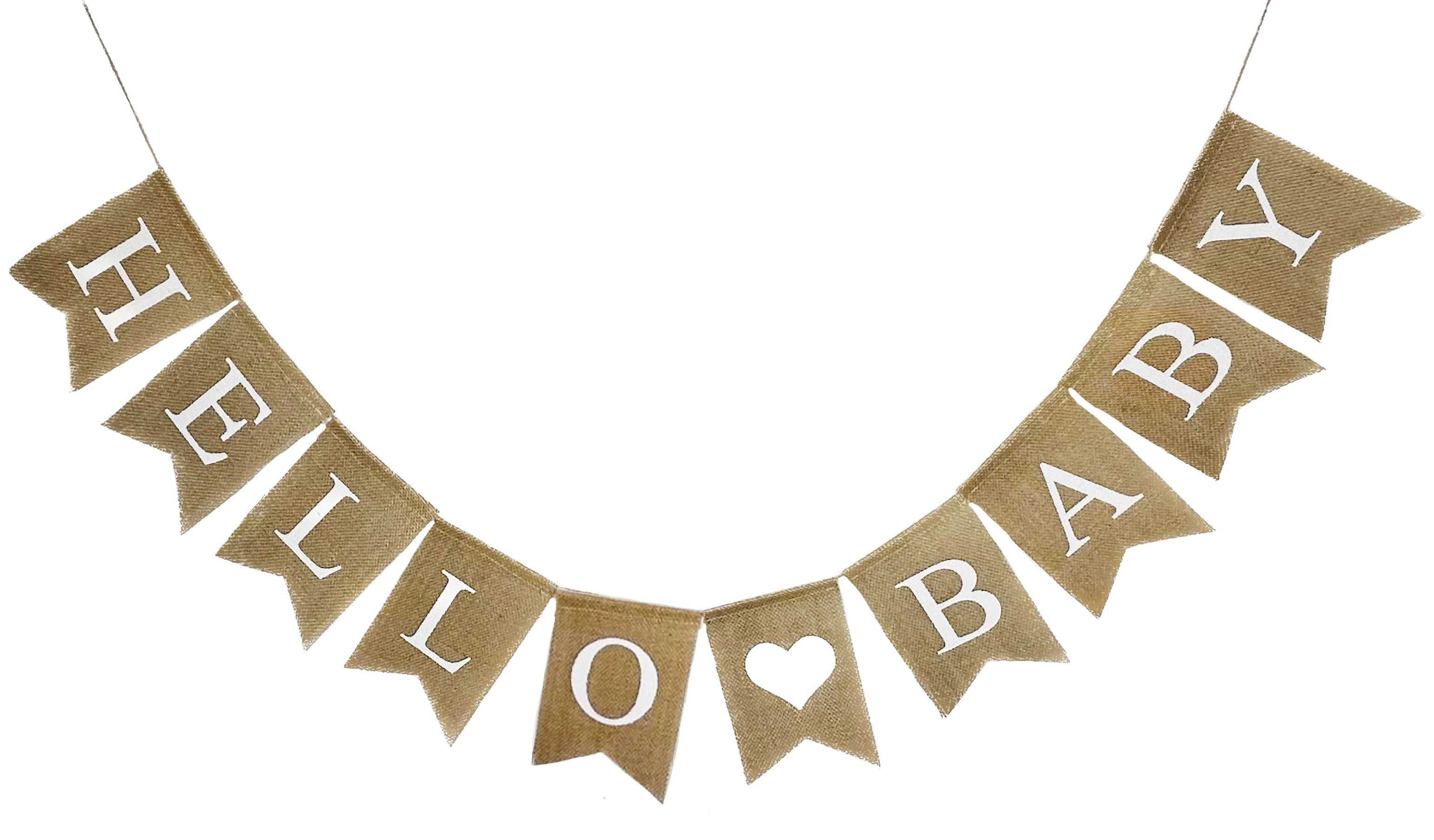 Shimmer Anna Shine Hello Baby Burlap Banner for Baby Shower Decorations and Gender Reveal Party