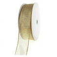 thumbnail image 1 of Shimmer Chiffon Holiday Christmas Ribbon Wired Edge, 1-1/2-Inch, 50 Yards, Gold, 1 of 1