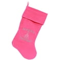 thumbnail image 1 of Velvet Christmas Stocking Screen Printed, "Shimmer Christmas Tree", 1 of 5