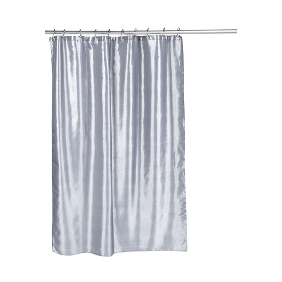 "Shimmer" Faux Silk Shower Curtain in Pewter