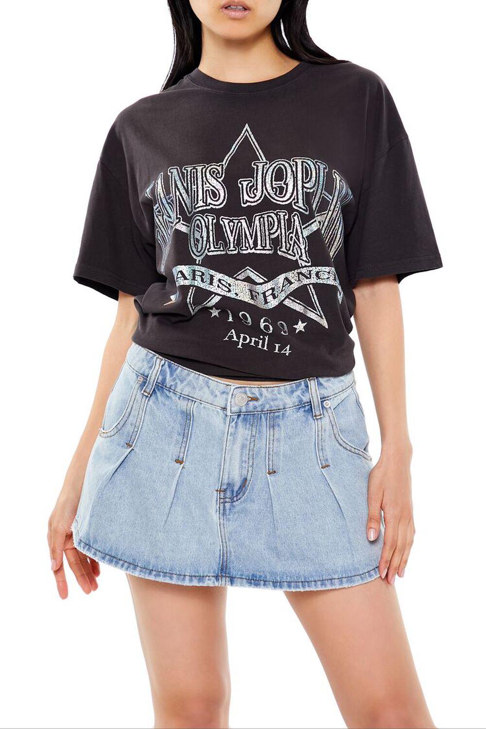 Shimmer Foil Janis Joplin Tee Shirt, Size 3Xl, Tee Navy New