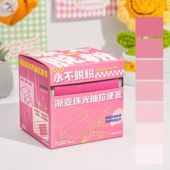 Shimmer Gradient Sticky Notes, Pull-Out Glitter Memo Pads for Organization, Self-Adhesive Removable Notes for Journaling, Planning, and Reminders, Vibrant Color Choices