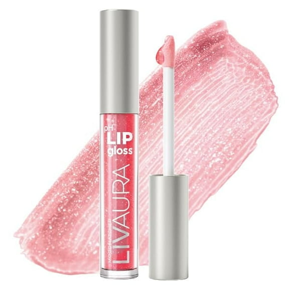 Shimmer Lip Gloss pH Activated, Glitter Lip Gloss for Women, Glossy, Shiny, Sparkly LipGloss, High-Shine Glittery Lipstick, Glimmer Sparkle Lipgloss, Made in USA (Rosy Quartz)
