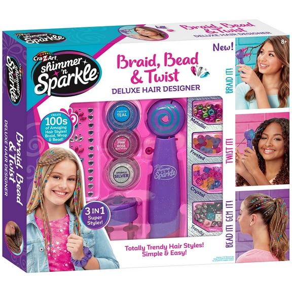 Shimmer N Sparkle: 3-in-1 Braid Bead & Twist Deluxe Hair Designer Tool, Ages 8+
