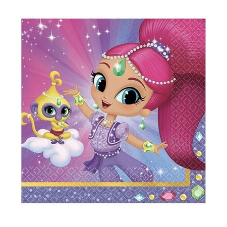 Shimmer & Shine Nick Jr Cartoon Kids Birthday Party Paper Beverage Napkins