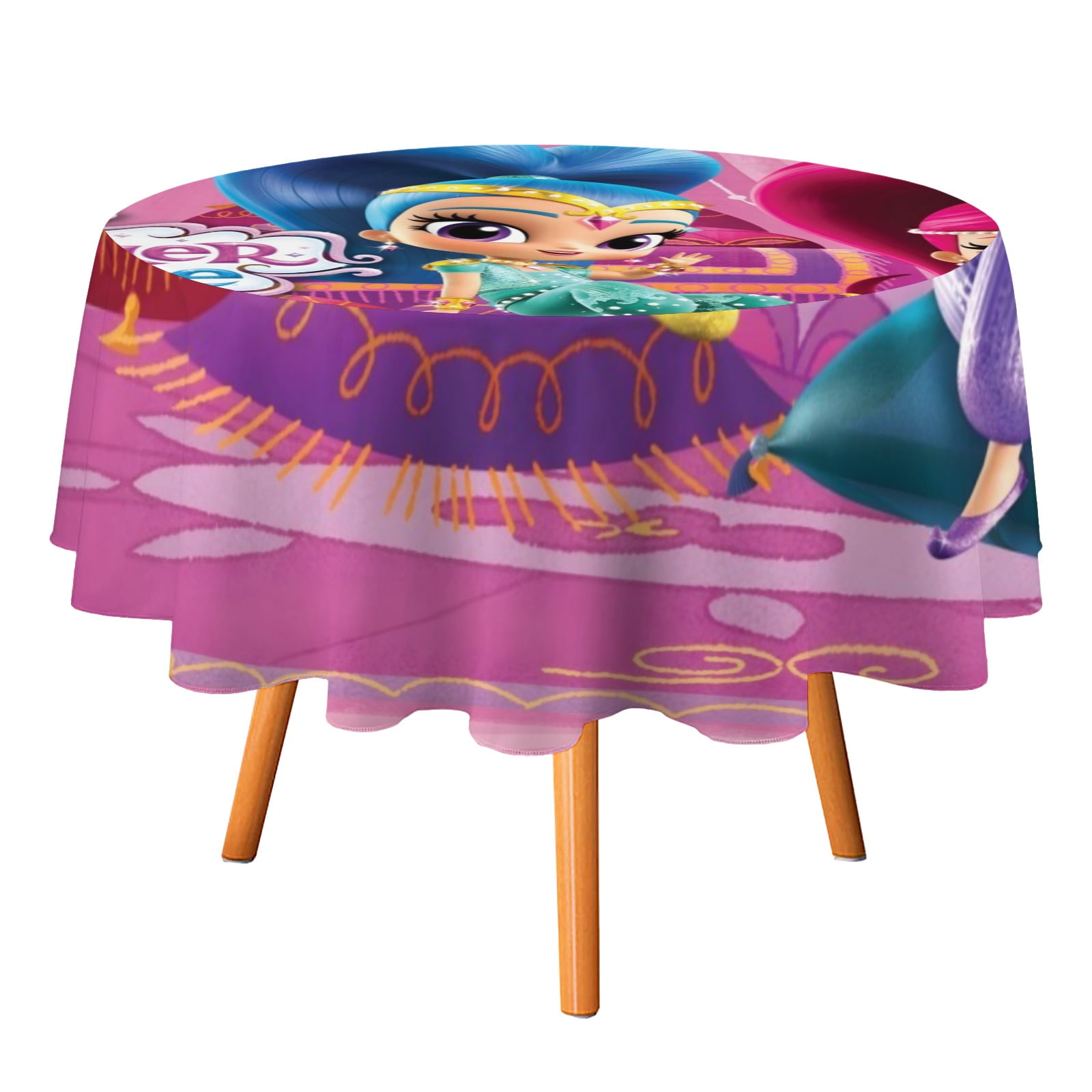 Shimmer and Shine-Theme Round tablecloth has an iconic print, fits most tables, and is easy to care for perfect gifts for fans friends and family.diameter60''(152cm)