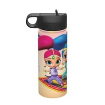 Shimmer And Shine Water Bottle, Cute Pattern Stainless Steel Vacuum Insulated Water Bottle with Straw, 18OZ Portable Leak Proof Drinking Bottle for Outdoor Office Travel School