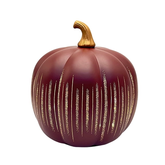Shimmer Starry Sky LED Pumpkins, Light Up Glass Starry Night Pumpkin Lamp, Warm Halloween Fall Lighting Decoration for Door, Mantel, Hallway & Bedroom, Red