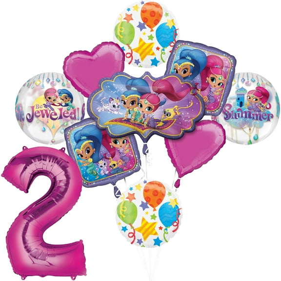Shimmer and Shine 2nd Birthday Party Supplies Balloon Bouquet Decorations
