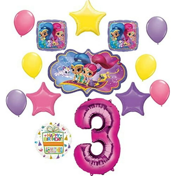 Shimmer and Shine 3rd Birthday Party Supplies Balloon Bouquet Decorations
