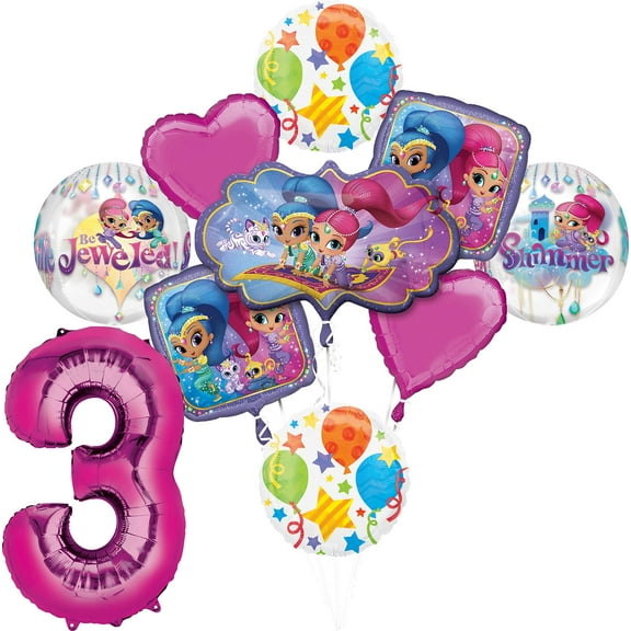 Shimmer and Shine 3rd Birthday Party Supplies Balloon Bouquet Decorations