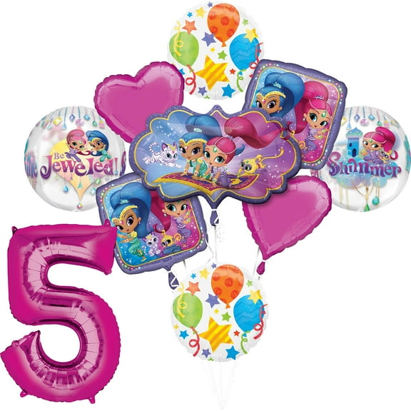 Shimmer and Shine 5th Birthday Party Supplies Balloon Bouquet Decorations