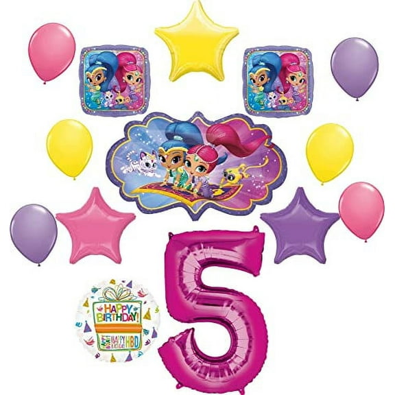Shimmer and Shine 5th Birthday Party Supplies Balloon Bouquet Decorations