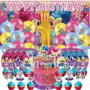 Shimmer and Shine Balloons Party Supplies 1st Decor Tableware Birthday Cake Topper Decorations Banner Backdrop