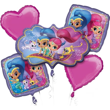 Shimmer and Shine Character Authentic Licensed Theme Foil Balloon Bouquet