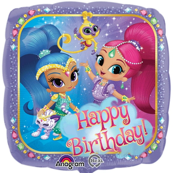 Shimmer and Shine Happy Birthday Authentic Licensed Foil / Mylar Balloon 18" ( Each )