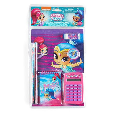Shimmer and Shine Notepad and Calculator Set |Pencil | Eraser | Sharpener (pink)