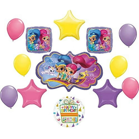 Shimmer and Shine Party Supplies Happy Birthday Balloon Bouquet Decorations