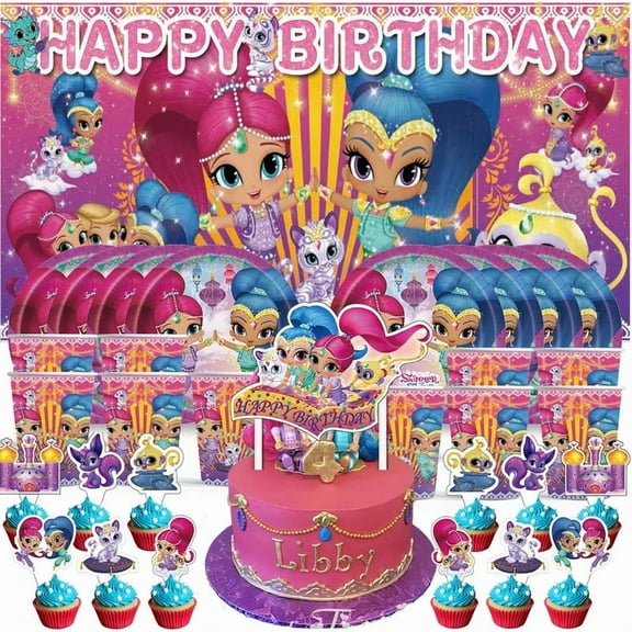 Shimmer and Shines Birthday Cups Party Supplies Decor Backdrop Paper Plates Fans Decorations Banner
