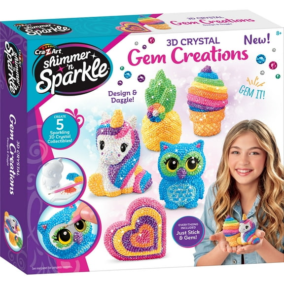 Shimmer n Sparkle: 3D Crystal Gem Creations DIY Collectible Kit, Kids Ages 8+