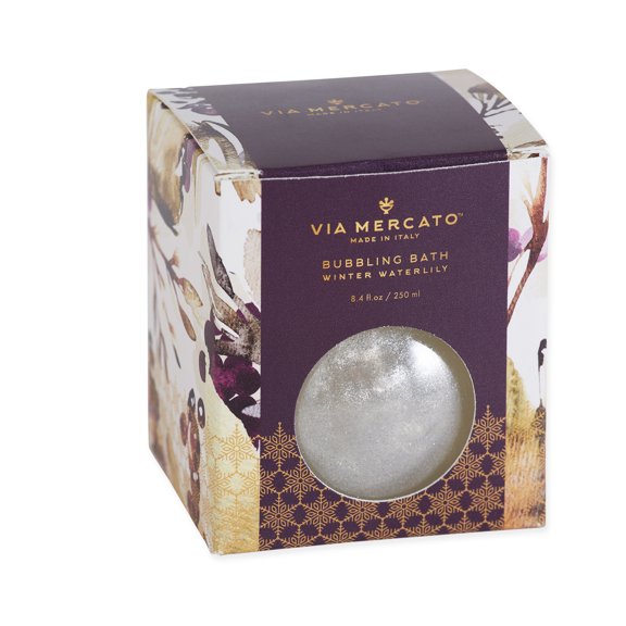 Shimmering Bubbling Bath, Ornament Shaped Bottle, 250 ml, Winter Waterlily