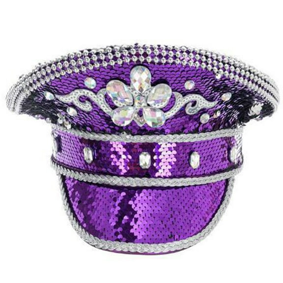 Shimmering Captain Hat for Wedding Masquerades Headwear Carnivals Party Hat Bridal Shower Hat Female Roleplay Marine Hat
