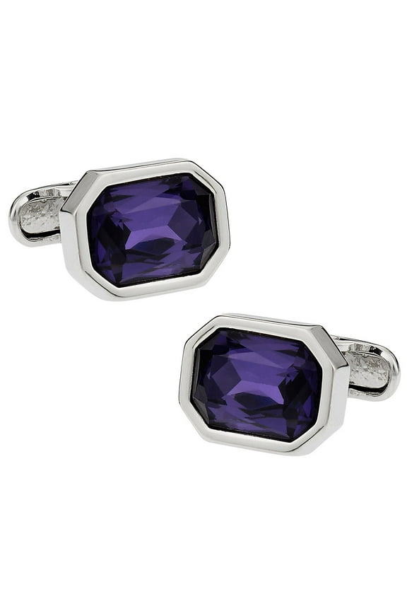 Shimmering Crystal Amethyst Cufflinks by Cuff-Daddy