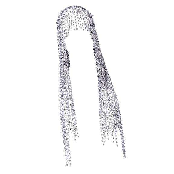 Shimmering Crystal Hair Chain Rhinestones Wedding Headpiece With Cascading Fringe For Bride And Formal Event