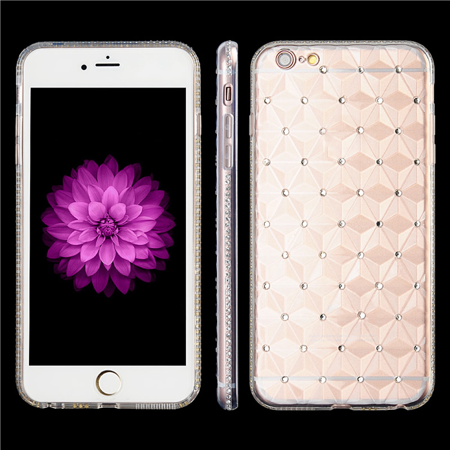 Shimmering Diamond Skin Case for Apple iPhone 6 / 6S With Drop Resistant , Shock Proof TPU Cover Casing (Clear)