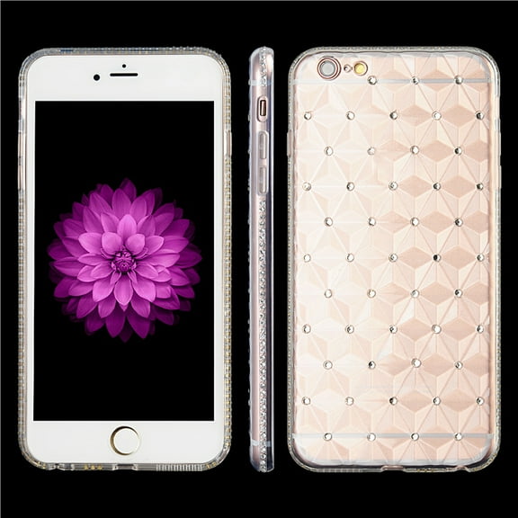 Shimmering Diamond Skin Case for Apple iPhone 6 / 6S With Drop Resistant , Shock Proof TPU Cover Casing (Clear)