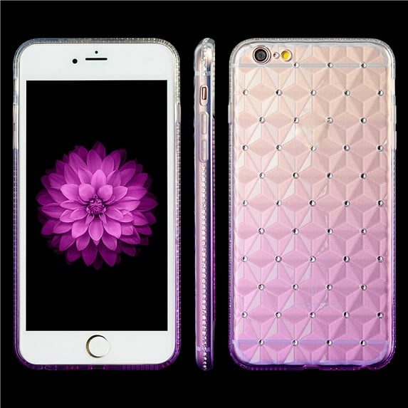 Shimmering Diamond Skin Case for Apple iPhone 6 / 6S With Drop Resistant , Shock Proof TPU Cover Casing (Purple)
