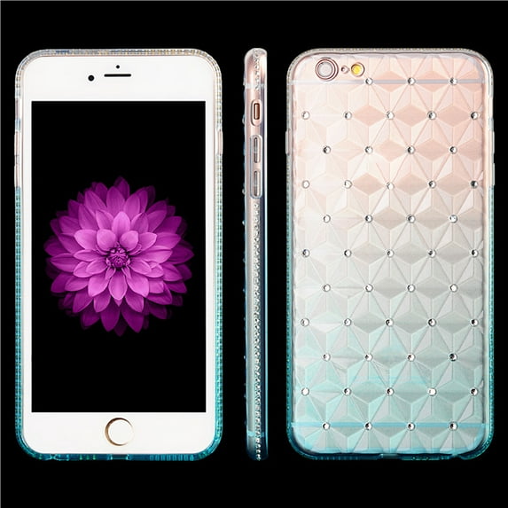 Shimmering Diamond Skin Case for Apple iPhone 6 Plus / 6S Plus With Drop Resistant , Shock Proof TPU Cover Casing (Teal)