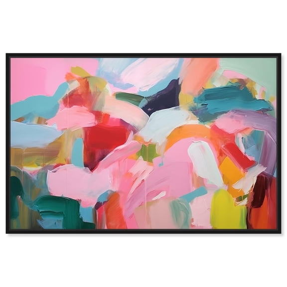 Shimmering Essence II Canvas Maximalist Abstract by Art Remedy, Black Frame, 36" x 24"