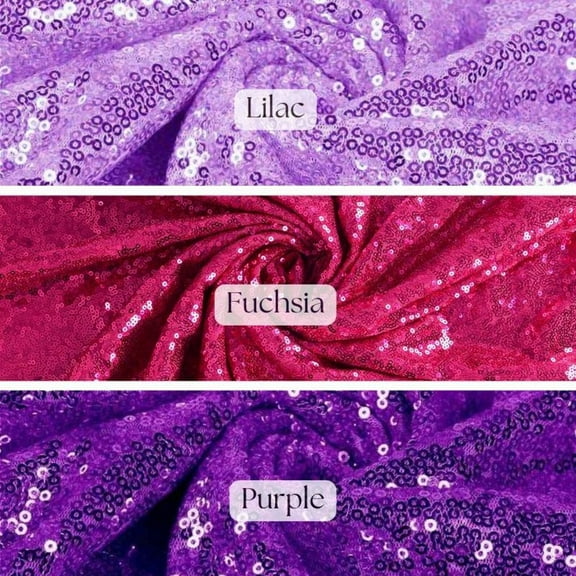Shimmering Iridescent Sequin Fabric by the Yard – 3mm Sequins on Stretch Mesh, 54” Wide Glitz Material for Dresses, Crafts&nbsp;&&nbsp;Event&nbsp;Décor ( 1 Yard, Purple )