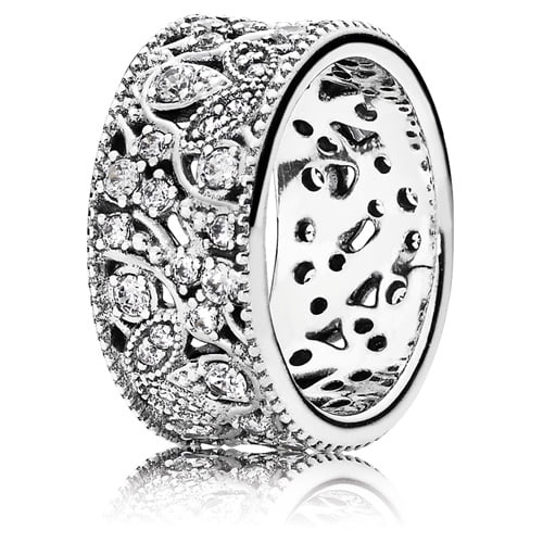 Shimmering Leaves, Clear CZ Ring sz 52 190965CZ-52
