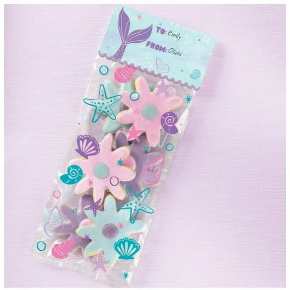 Shimmering Mermaids Little Girl Kids Birthday Party Favor Treat Bag Kit (20 bags; 1pack)