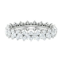 Rosec Jewels Shimmering Moissanite Cluster Ring for Women, Moissanite Eternity Ring in Gold, Full Eternity Anniversary Ring, 925 Sterling Silver, US 4.00