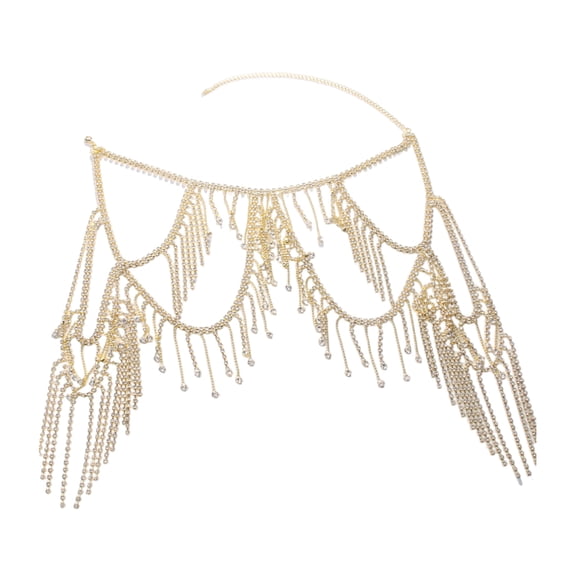 Shimmering Multi Strands Fringe Shoulder Jewelry Allergy Resistant Alloy Body Chain for Evening Outfits and Parties