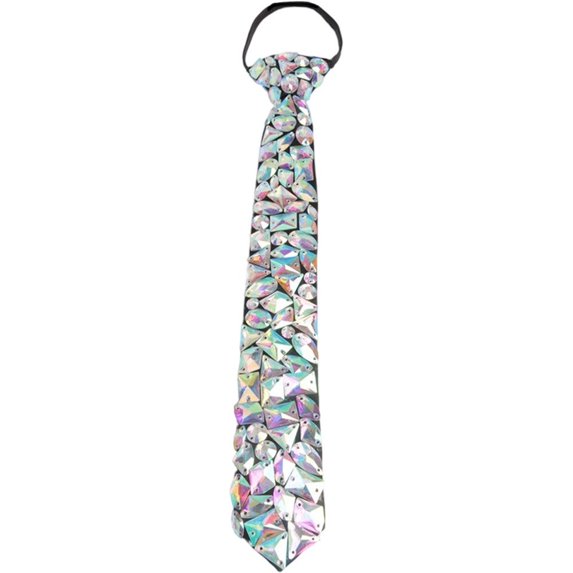 Shimmering Neck Tie Adjustable Sparkly Neck Tie Nightclub Party Dressing Up Pre-Tied Necktie for Cocktail Wedding Party