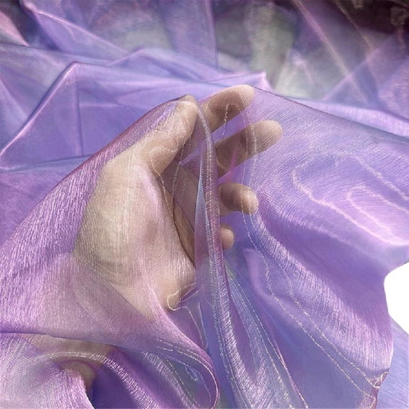 Shimmering Organza Fabric 50x140cm Metallic Tulle Cloth For Bridal Dressmaking & Evening Gown Tailoring