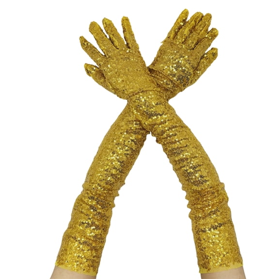 Shimmering Party Wear Sequined Gloves for Dancing Party and Special Occasion Dressingup Arm Gloves for Formal Event