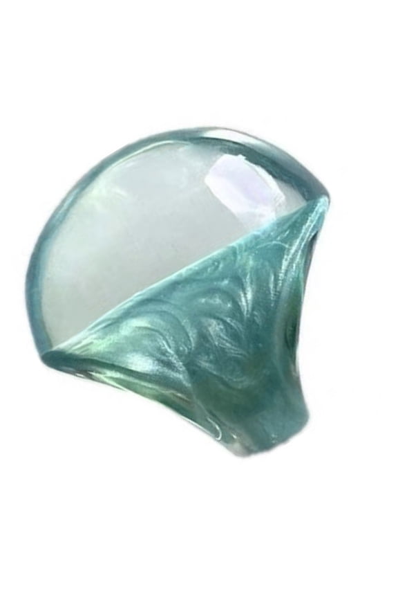 Shimmering Resin Cocktail Rings Glossy Inner Coating 8 Size Adjustable Fit Trendy Accessory For Parties And Everyday Use